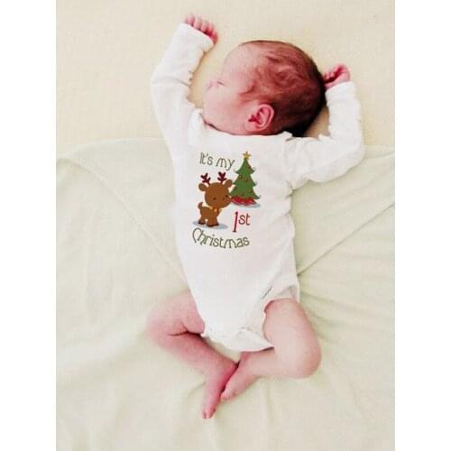 Christmas Newborn Baby Girls Boy Long Sleeve Cartoon Winter Romper Cotton Baby Kids Suit Outfit Clothes