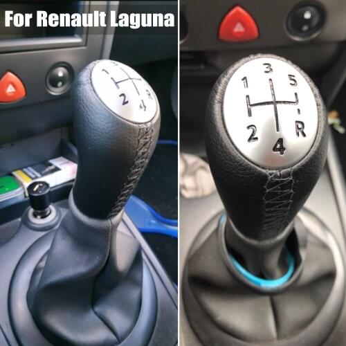 1Pcs Leather Gloss Matt 5 Speed Car Gear Shift Knob Head Stick Gear Shifter For RENAULT Laguna Megane 2 Clio 3 Scenic 2