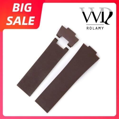 Rolamy 22*10mm / 25*12mm TOP Quality Black Waterproof Silicone Rubber Replacement Wrist Watch Band Strap Belt For Ulysse Nardin
