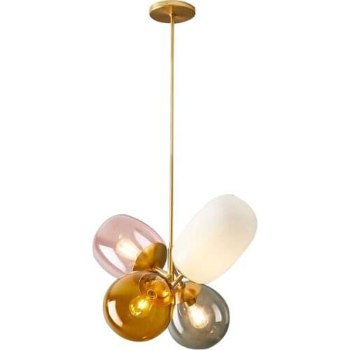 Modern Copper Sliver Shade Mirror Chandelier Light E27 Led Pendant Lamp Modern Christmas Glass Ball Lighting Ing deco chambre