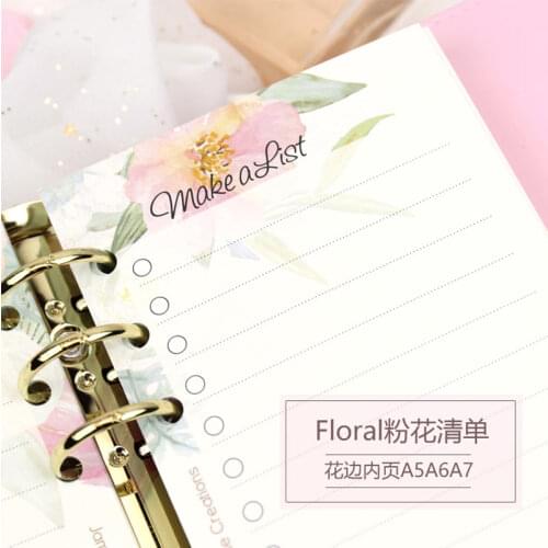 Yiwi A5 A6 A7 list Page Original Newest Inside Pages Planner Filler Papers Loose-Leaf Notebook Accessories Student Stationery