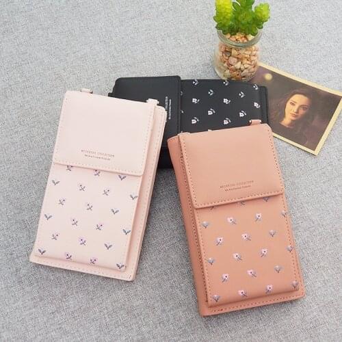 2020 new printed mobile phone bag Korean fashion multi function wallet student mini one shoulder bag
