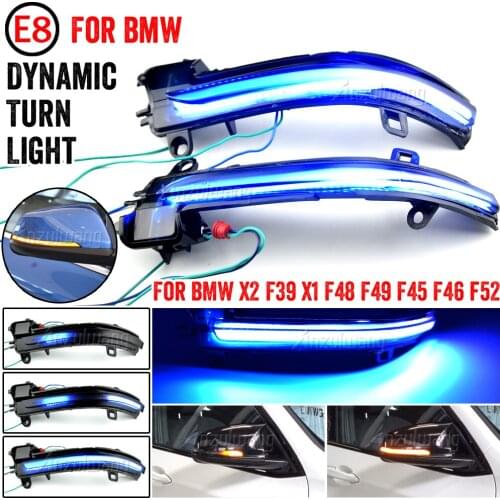For BMW X2 X1 F48 F49 1/2 series F45 F46 F52 Sedan 2016-2018 LED Dynamic Turn Signal Light Flowing Water Blinker Flashing Light
