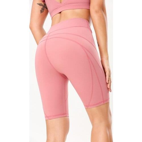 Comfy Naked-Feel Women Exercise Fitness Sports Shorts High Waist Compression Running Shorts Sexy Booty Tummy Control Gym Shorts