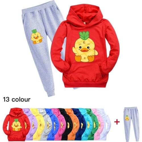 2021Spring Boys Girls Outfits Children Clothing Toddler Leisure Hoodie Pants 2pcs Set Kids Jogging Baby Funny Casual Sports Suit