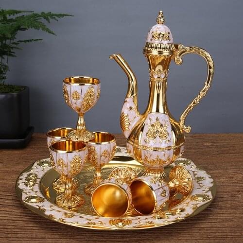 Wine set wine decanter pumpkin style hip flask a cup of wine home bar metal drinking bottle Wine cup setwhite wine