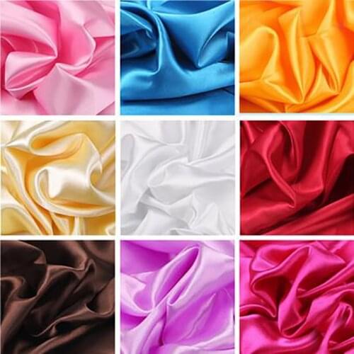 High quality polyester satins dyed comfortable fabric for wedding dress DIY patchwork felt table cloths tissue