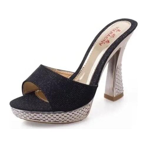 Womens Summer Sandals Open Toe Super High Heel Sandals Fashionable Thick Bottom Anti Slip Ox Tendon Bottom Sexy Sandals