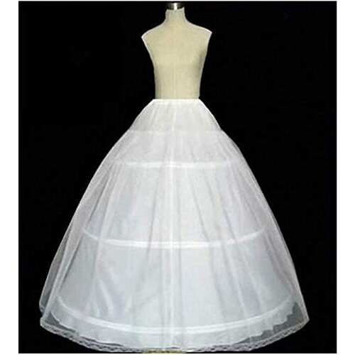 Lady 3 Hoop Ball Gown Full Crinoline Petticoat for Women Wedding Skirt
