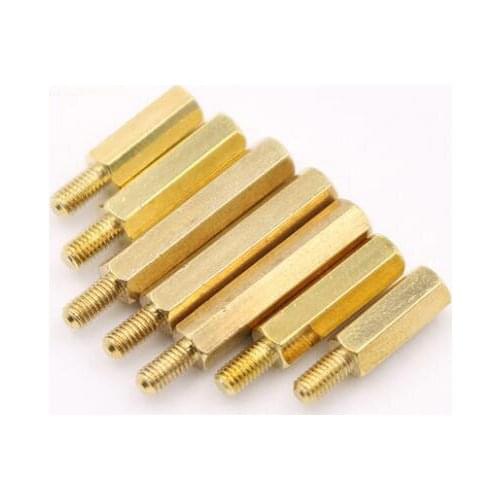 20Pcs M6 Brass Standoffs Spacer Female to Male Brass Screws Threaded Spacer Hex Spacer