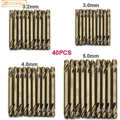 30% off 40pcs Mixed HCO M35 Cobalt Double Ended Spiral Drill kits Jobber Drill Bits Twist Drill 3mm,3.2mm,4mm,5mm