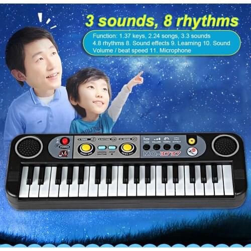 37-Key Electric Digital Key Board Piano Musical Instruments for Kids Beginners ining Toy with Microphone