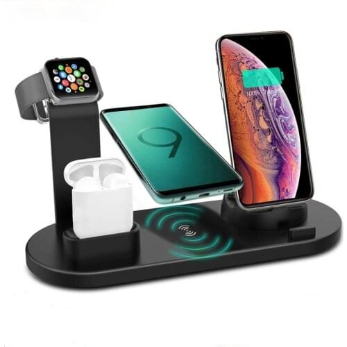 4 in 1 Charging Dock Stand For iPhone 12 11 XS MAX XR X 8 Plus Airpods Pro Apple Watch SE 6 5 4 3 Fast Wireless Charger Station