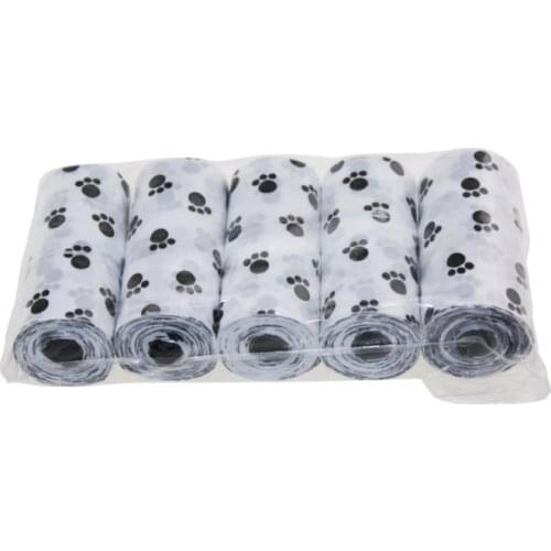 5 Pcs/lot Pets Dog/Cat Poop Bags Great For All Waste Pet Printed Disposable Bag, Environment-friendly