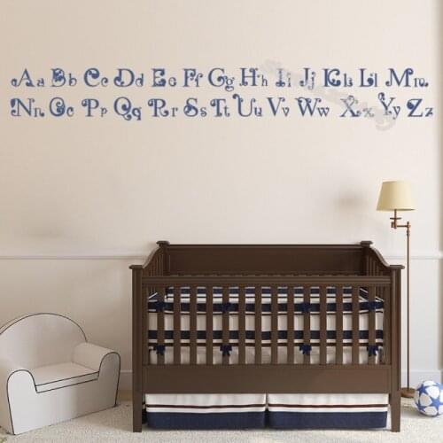 Alphabet Wall Sticker Decor Nursery School Bedroom Child Room Primary School Nursery Removable Wall Decals poster mural EB123
