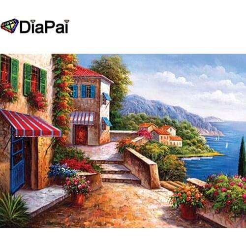 DIAPAI 5D DIY Diamond Painting 100% Full Square/Round Drill "Town scenery" Diamond Embroidery Cross Stitch 3D Decor A21956