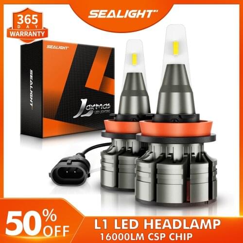 SEALIGHT 2Pcs Car Lights H11 H8 H9 H4/9003/HB2 Led Canbus H13/9008 9007 Led Headlights 80W 16000LM Turbo LED Head Lamp Auto Lamp