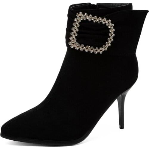 Big Size Pointed decorative boots boots women shoes ankle boots for women ladies boots shoes woman winter