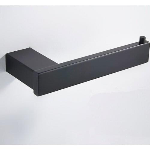 MTTUZK 304 Stainless Steel Brushed Gold Paper Holder Wall Mounted Toilet Tissue Holder White Paper Shelf Black Roll Holder