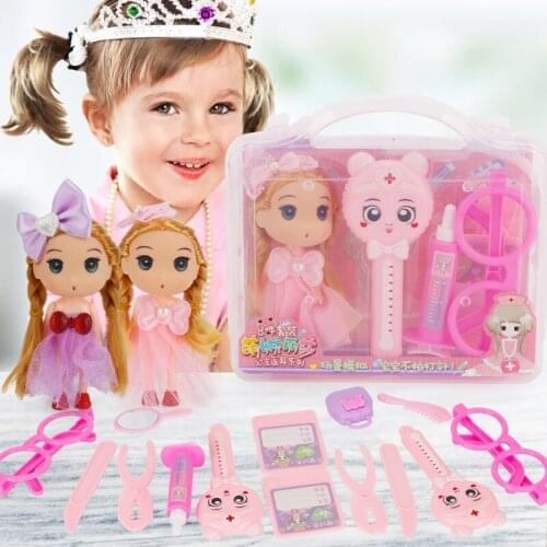 Childrens cosplay role play simulation doctor toy doll handbag holds girls' stage gifts and family toys gifts