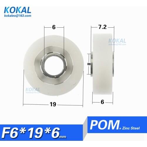 [F0619-6]Low noise Plastic coated ball bearing roller wheel plastic 626 type roller for window and door roller pulley 6*19*6MM