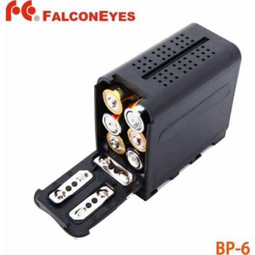 FALCON OCCHI 6 pcs AA Cassa di Batteria di Potere del Pacchetto come NP-F970 per LED LUCE VIDEO Pannelli o Monitor YN300 II