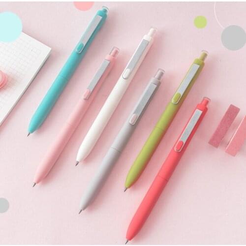 6PC/Lot 0.5mm Macaron Gel Pens Black Ink Journaling DIY Drawing Writing School Student Stationary Office Supplies Gifts for Kids