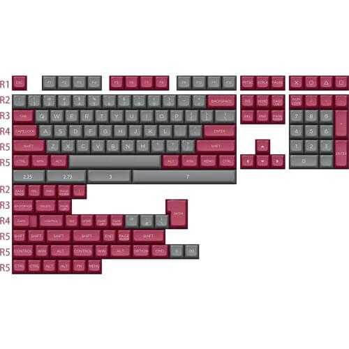 OSA Profile Red Grey Keycaps For Cherry Mx Gateron Kailh Box TTC Switch Mechanical Keyboard 2 Color Molding 153 PBT Key Caps