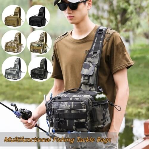 Fishing Lure Bag Multifunctional Waist Pack Waterproof Single Shoulder Lure Backpack Reel Bag Straps Fish Tackle Bag