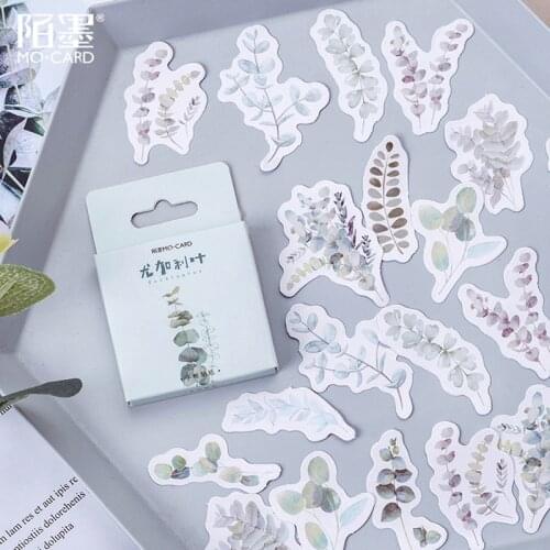 Mo.Card Eucalyptus Leaf mini paper diary sticker Scrapbooking Decoration label stickers pack 1 lot = 1 pack = 45 pcs