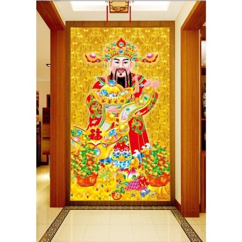 3d room wallpaper custom mural god of wealth corridor porch paintings home decor background photo wallpaper for walls 3 d
