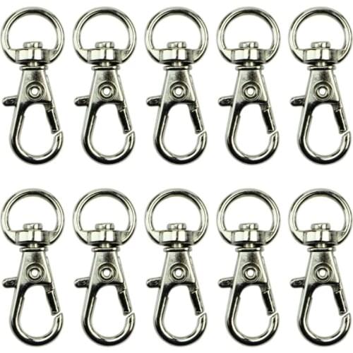 New 10pcs Clasp Swivel Trigger Clips Snap Hooks Key Ring Bags DIY Craft E56C