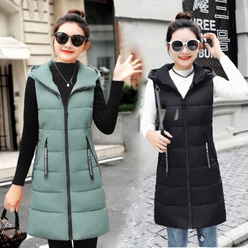 2021 New Autumn Winter Womens Vest Loose Mid-Length Womens Waistcoat Large Size Womens Sleeveless Jacket Colete Feminino 2376