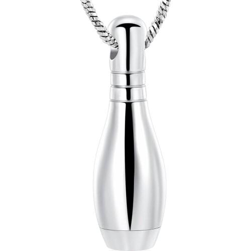 Cremation Urn Necklace for Ashes Hollow Bowling Pin Shape Ashes Keepsake Urn Locket Pendant Necklace