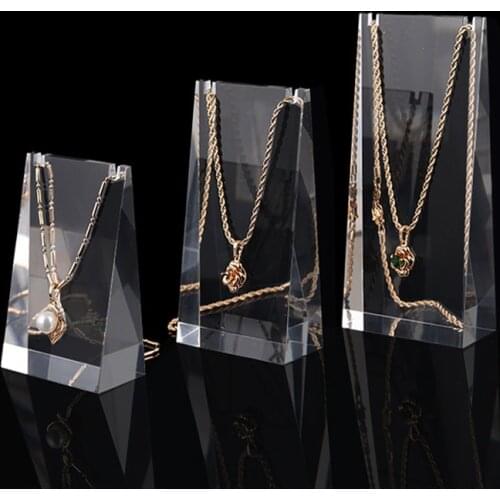 New Style Earrings Necklace Pendant Solid Acrylic Clear Chain Jewelry Display Stand Storage Racks Organizer Holder Showcase