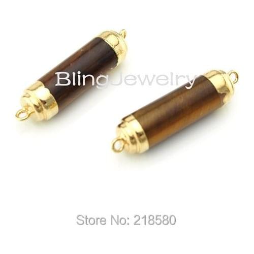 H-SP80 Tiger Eye Point Pendant,Double Plated Stone Pendant,Swing Pendant Silver Plated