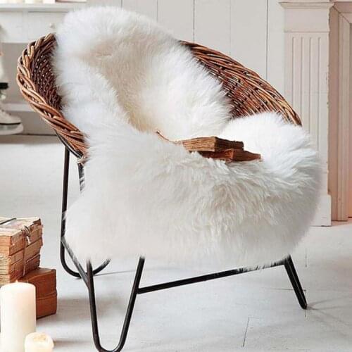 Hairy Carpet Anti-Slip Socks Faux Wool Fur Chair Cover Seat Pad Lovely Spring Autumn Toddler Baby Cotton Thick Warm