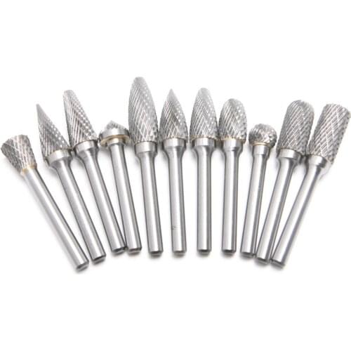 1PC 1/4" 6mm Shank 12mm Diameter Tungsten Carbide Rotary File Double Cut Rotary Burr 8mm-32mm Blade Length Dremel Rotary Tool