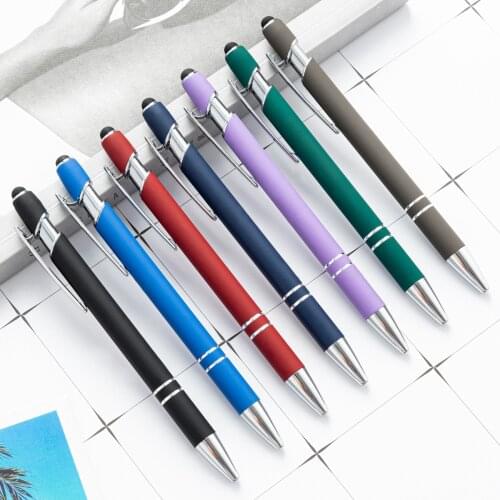 Ballpoint Pen With Stylus Tip Black Ink Metal Pen Stylus For Touch Screens Touch Ballpoint Pen Colorful For Tablets Stationery