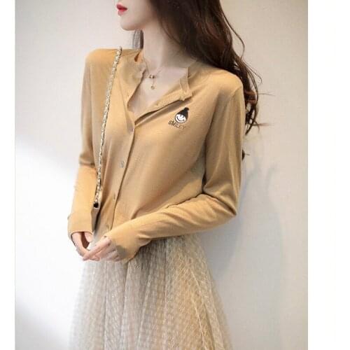 Wool Sweater Women 2021new embroid Autumn Winter Cardigan Female O-neck Womens Sweater Knitted Loose Coat Casual Jumper Outwear