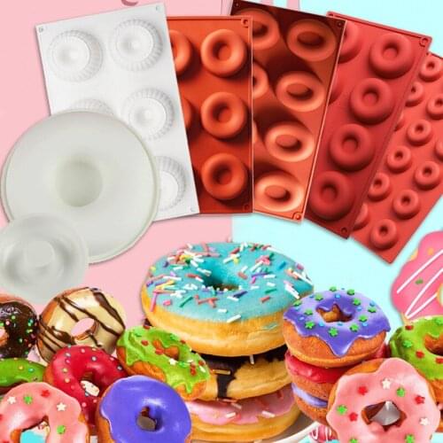 Silicone Donut Mold Baking Pan Non-Stick Baking Pastry Chocolate Cake Dessert DIY Decoration Tools Bagels Muffins Donuts Maker