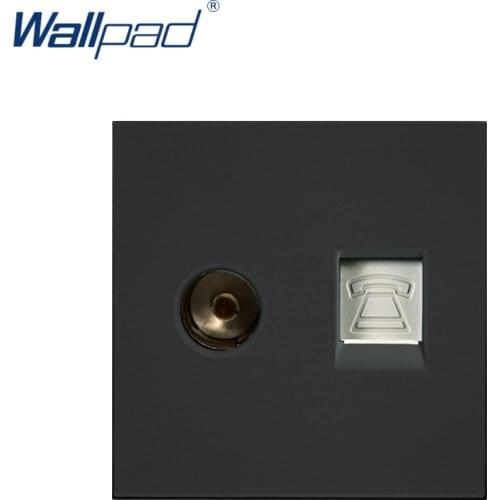 Wallpad Luxury Telephone And TV Socket Outlet Function Key For Wall White And Black Plastic Module Only