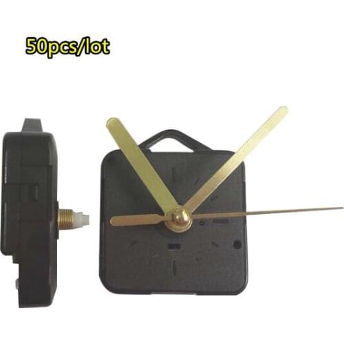 50pcs/lot calssic Clock Replacement Parts Gold hands DIY Wall Quartz Clock Movement Mechanism Repair Tool Kit with hook