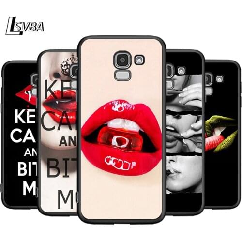 Women Sexy lips For Samsung Galaxy J2 J3 J4 Core J5 J6 J7 J8 Prime duo Plus 2018 2017 2016 Silicone Phone Cover