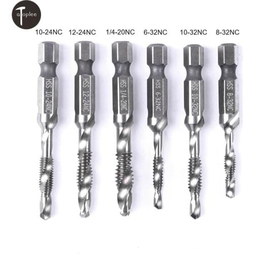 1pcs 1/4'' Hex HSS Hand Tap High Speed Steel Thread Spiral Screw Metric Composite Tap Drill Bit Tap Professional
