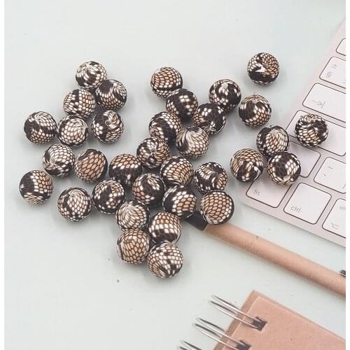 Chenkai 10PCS 15MM Silicone Snake skin beads Baby Round Shaped Teething BPA Free DIY Sensory Chewing Toy Accessories