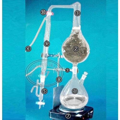 500mL/1L/2L Glass Instrument Essential Oil Extraction Separator Steam Distillation Device Home DIY Glass Distiller