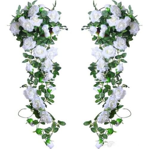 6.5Ft Artificial Rose Vine Silk Flower Garland Hanging Baskets flower rattan Home Outdoor Wedding Arch Garden Wall Decor