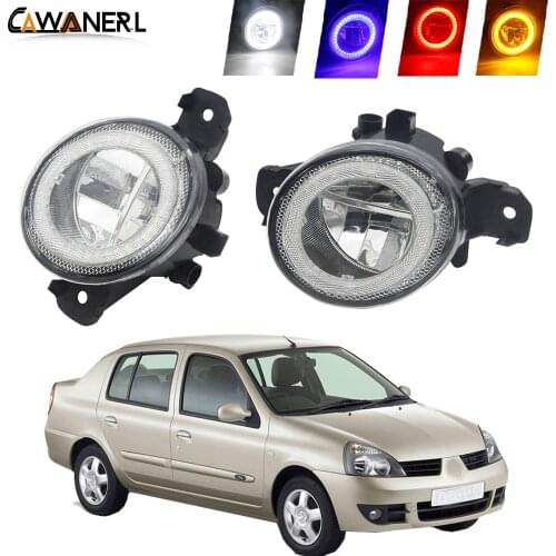 2 Pieces Car Angel Eye Fog Light H11 LED Fog Lamp Daytime Running Light 4000LM 12V For Renault Thalia 1998-2015