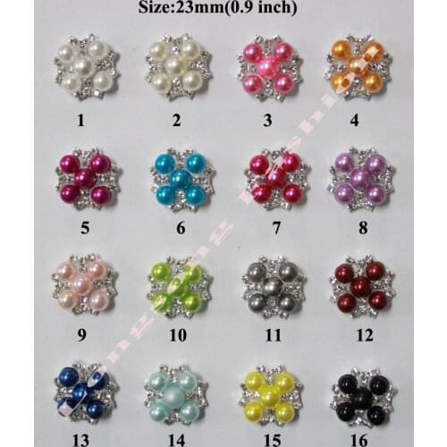 Free Shipping Wholesale 60pcs 23mm 16 colors Flatback Rhinestone Button For Hair Flower Wedding Invitation 60pcs/lot BHP92901